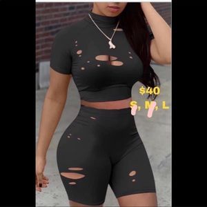 2 piece ( 4 left) Jumpsuit (6 left) Shirt (2 left)